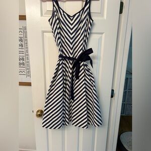 Talbots navy and white dress